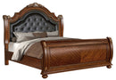 Viviana Traditional Style Queen Bed in Caramel finish Wood - My Sweet Home Furniture (Queens, NY)