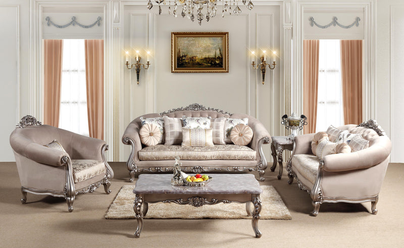 Cristina Traditional Style Sofa in Silver finish Wood - My Sweet Home Furniture (Queens, NY)