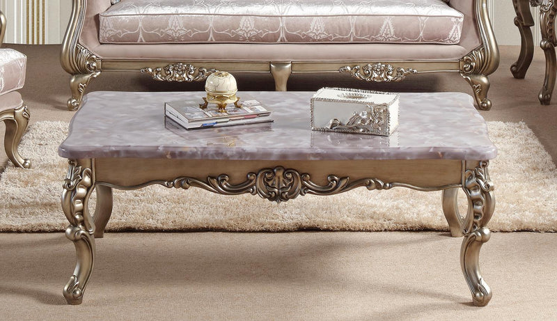 Ariana Traditional Style Coffee Table in Champagne finish Wood image