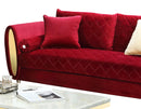 Ruby Modern Style Red Sofa with Gold Finish - My Sweet Home Furniture (Queens, NY)