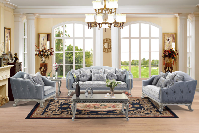 Venus Transitional Style Loveseat in Silver finish Wood - My Sweet Home Furniture (Queens, NY)