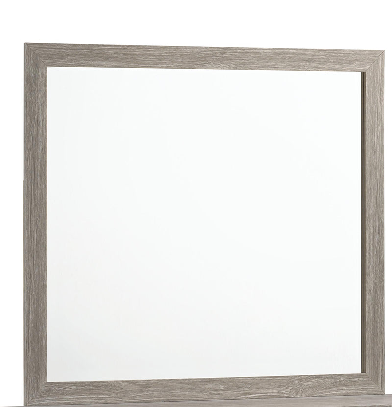 Yasmine White Modern Style Mirror in Gray finish Wood image