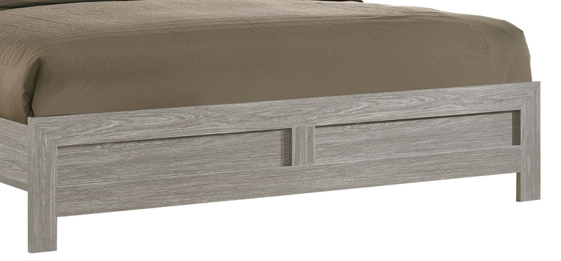 Yasmine White Modern Style King Bed in Gray finish Wood