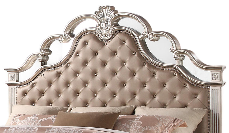 Sonia Contemporary Style Queen Bed in Beige finish Wood - My Sweet Home Furniture (Queens, NY)