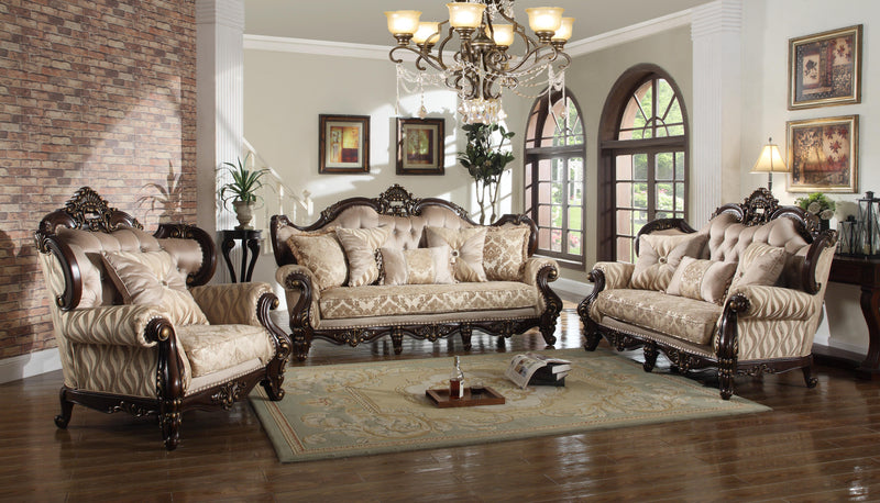 Jade Traditional Style Sofa in Cherry finish Wood - My Sweet Home Furniture (Queens, NY)