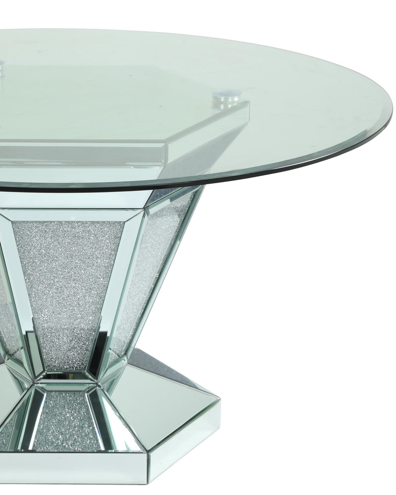 Diva Modern Style Dining Table in Silver and Glass