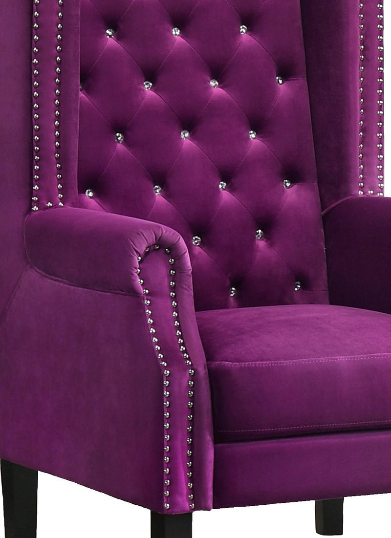 Bollywood Transitional Style Purple Accent Chair