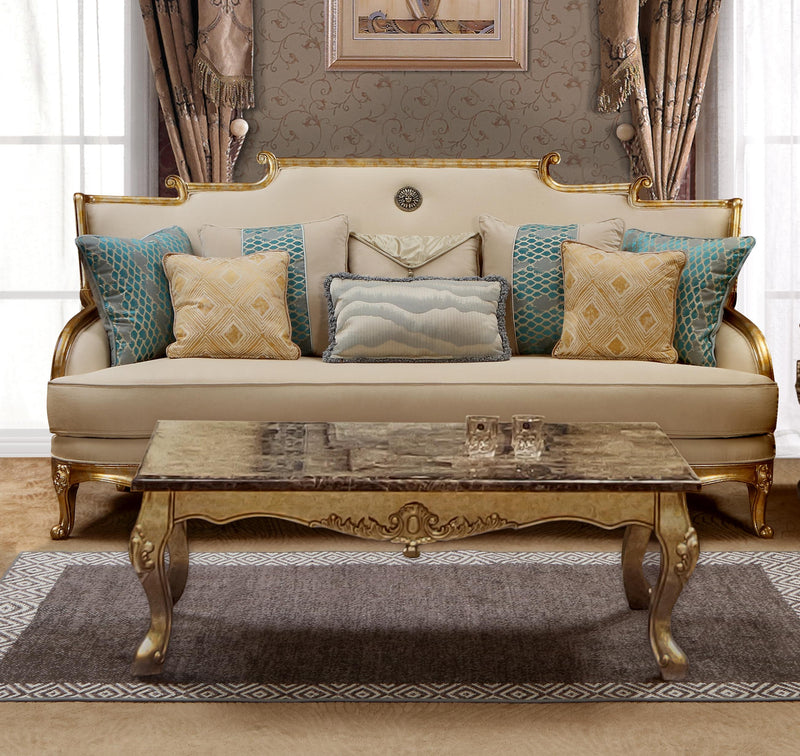 Majestic Transitional Style Sofa in Gold finish Wood image