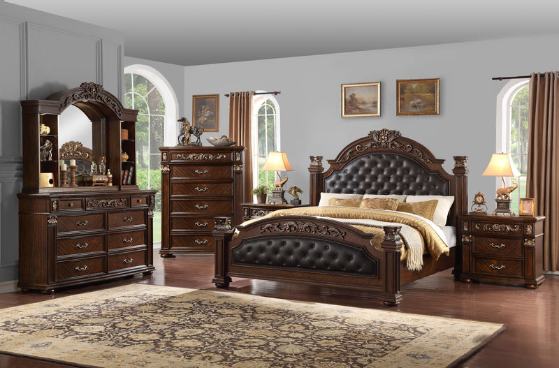 Aspen Traditional Style King Bed in Cherry finish Wood - My Sweet Home Furniture (Queens, NY)