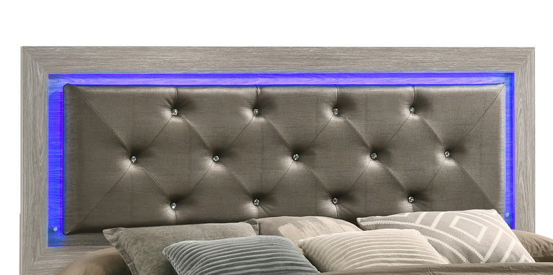 Yasmine White Modern Style Queen Bed in Gray finish Wood - My Sweet Home Furniture (Queens, NY)
