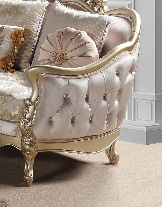 Diana Traditional Style Sofa in Champagne finish Wood - My Sweet Home Furniture (Queens, NY)