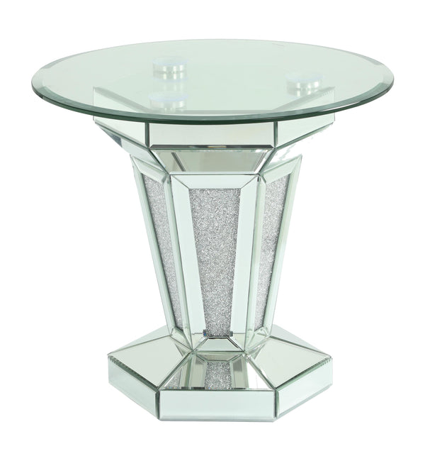 Diva Modern Style Glass End Table with Silver fiinish image