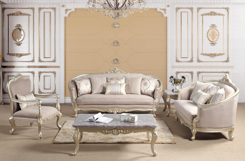 Elanor Traditional Style Sofa in Champagne finish Wood - My Sweet Home Furniture (Queens, NY)
