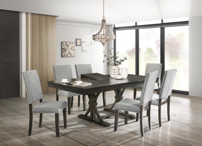 Asbury Transitional Style Dining Table in Dark Brown finish Wood - My Sweet Home Furniture (Queens, NY)