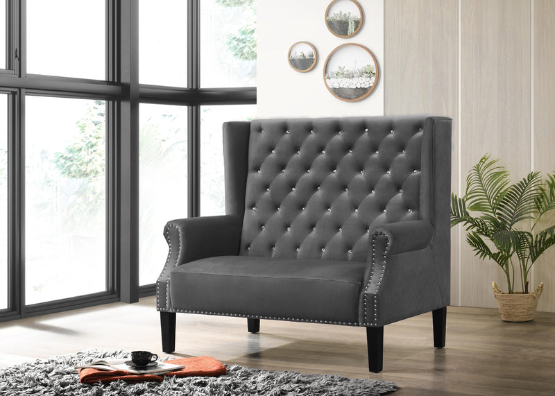 Lexi Transitional Style Silver Accent Chair