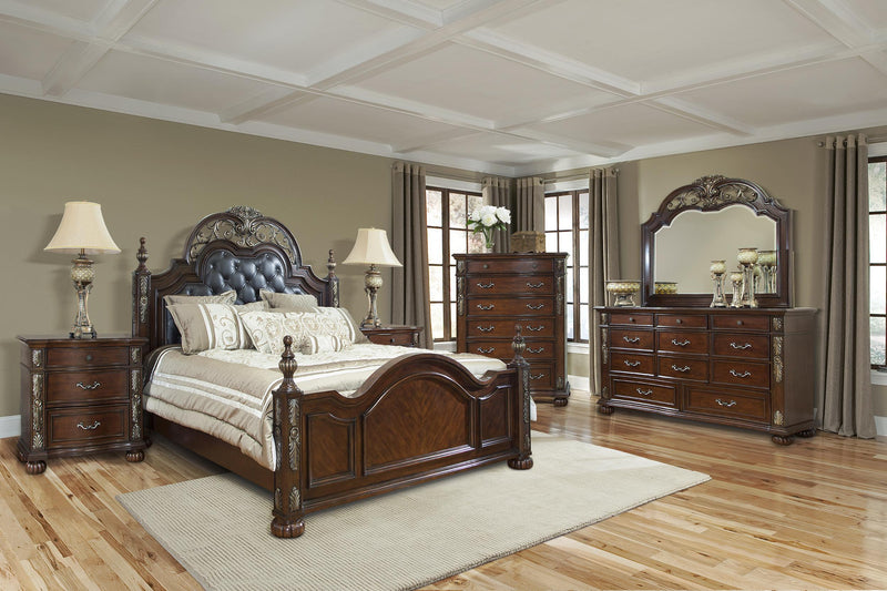 Rosanna Traditional Style King Bed in Cherry finish Wood - My Sweet Home Furniture (Queens, NY)