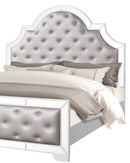 Grand Gloria Contemporary Style Queen Bed in White finish Wood - My Sweet Home Furniture (Queens, NY)