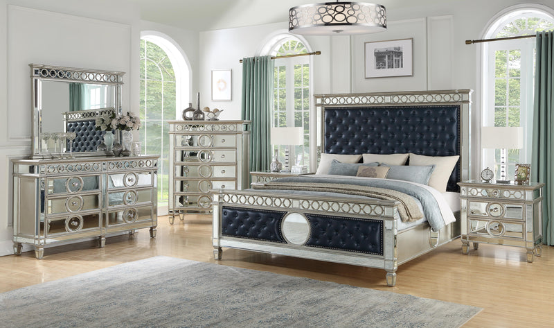 Brooklyn Contemporary Style Queen Bed in Silver finish Wood - My Sweet Home Furniture (Queens, NY)