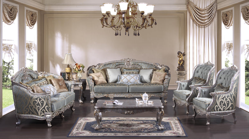 Zara Transitional Style Loveseat in Silver finish Wood - My Sweet Home Furniture (Queens, NY)