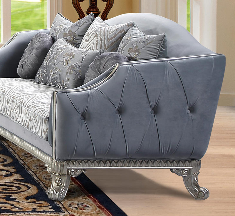 Venus Transitional Style Chair in Silver finish Wood