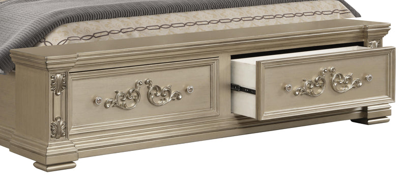 Alicia Transitional Style Queen Bed in Beige finish Wood - My Sweet Home Furniture (Queens, NY)