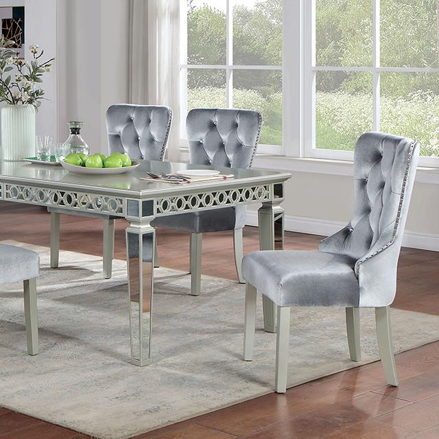 ADALIA Dining Table, Silver - My Sweet Home Furniture (Queens, NY)