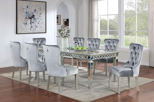 ADALIA Dining Table, Silver - My Sweet Home Furniture (Queens, NY)