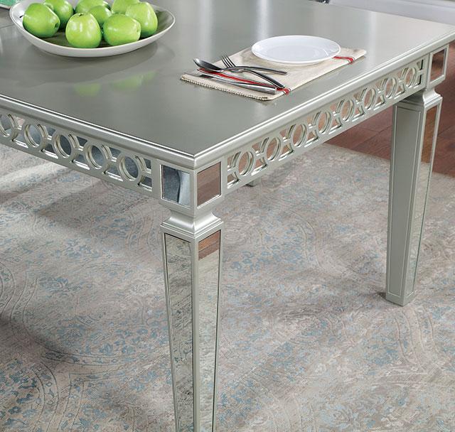 ADALIA Dining Table, Silver - My Sweet Home Furniture (Queens, NY)