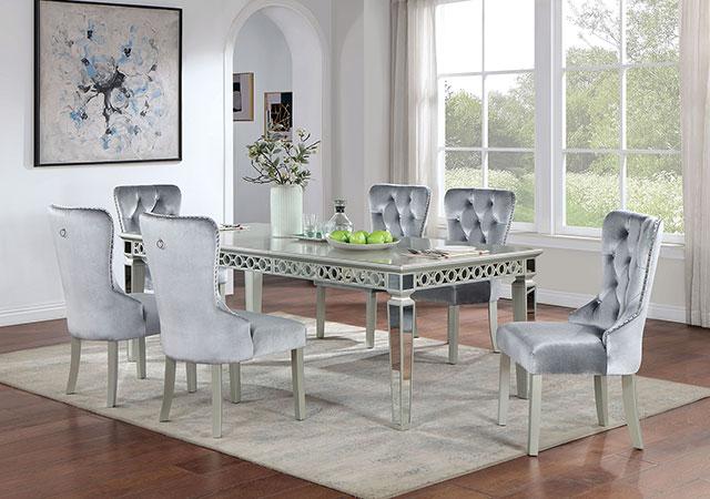 ADALIA Wingback Chair (2/CTN), Silver/Dark Gray - My Sweet Home Furniture (Queens, NY)