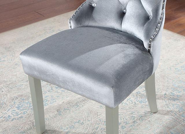 ADALIA Wingback Chair (2/CTN), Silver/Dark Gray - My Sweet Home Furniture (Queens, NY)