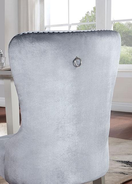 ADALIA Wingback Chair (2/CTN), Silver/Dark Gray - My Sweet Home Furniture (Queens, NY)