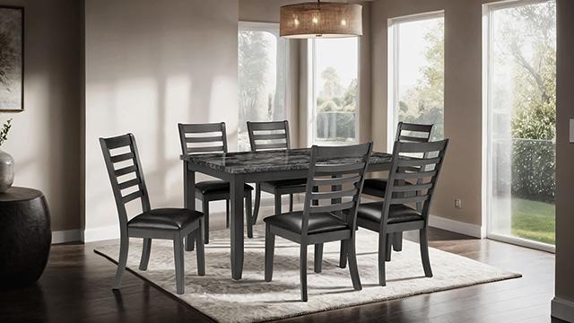 Adia 7 Pc Dinning Table Set Grey & Brown - My Sweet Home Furniture (Queens, NY)