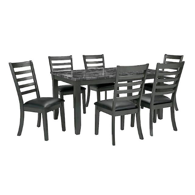 Adia 7 Pc Dinning Table Set Grey & Brown - My Sweet Home Furniture (Queens, NY)