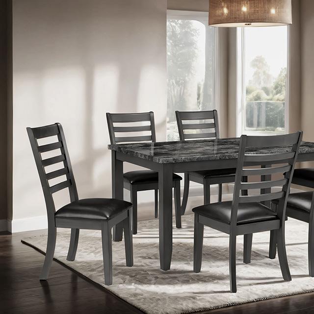 Adia 7 Pc Dinning Table Set Grey & Brown - My Sweet Home Furniture (Queens, NY)
