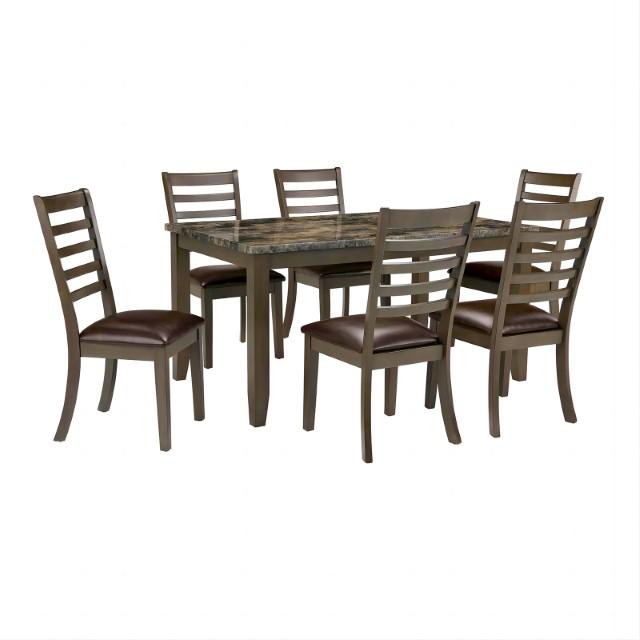 Adia 7 Pc Dinning Table Set Grey & Brown - My Sweet Home Furniture (Queens, NY)