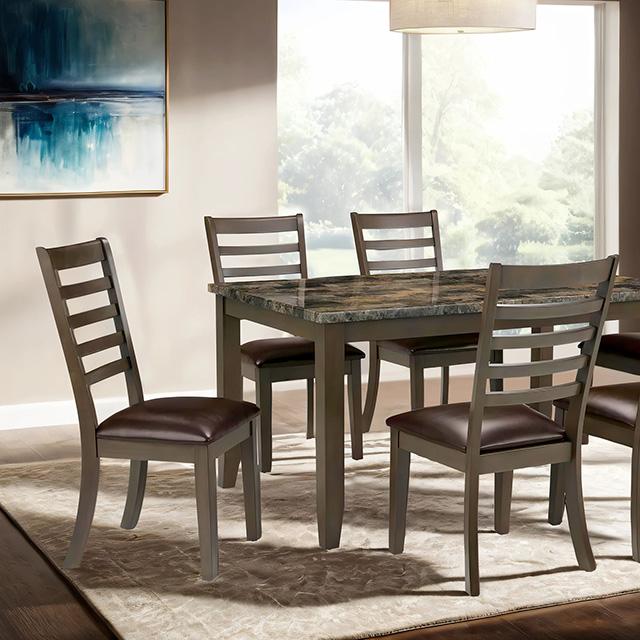 Adia 7 Pc Dinning Table Set Grey & Brown - My Sweet Home Furniture (Queens, NY)