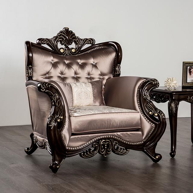 Albacete Chair Cherry & Campage - My Sweet Home Furniture (Queens, NY)