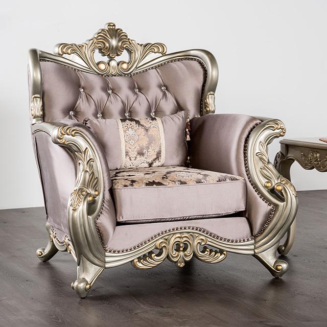 Albacete Chair Cherry & Campage - My Sweet Home Furniture (Queens, NY)