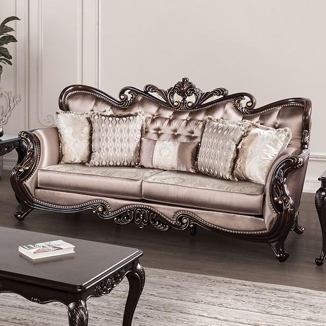 Albacete Sofa Campage & Walnut - My Sweet Home Furniture (Queens, NY)
