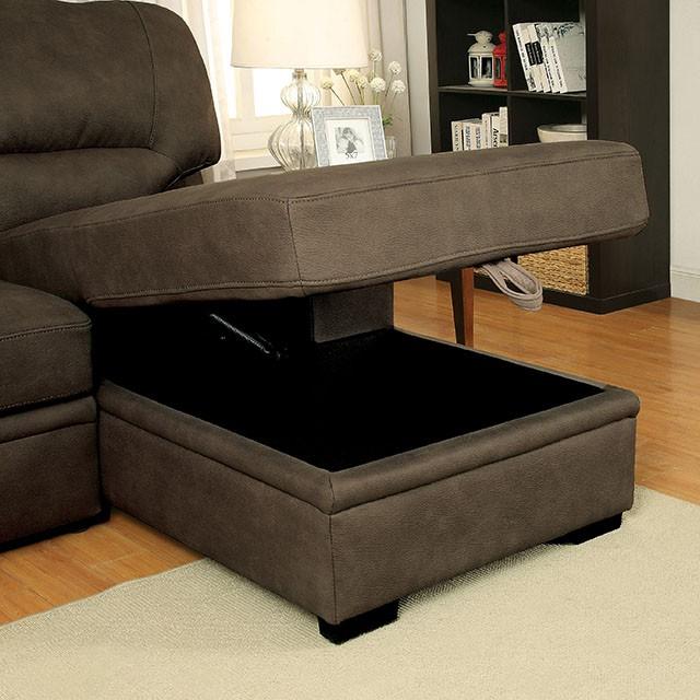 ALCESTER Brown & Gray Sectional w/ Sleeper, Ash - My Sweet Home Furniture (Queens, NY)