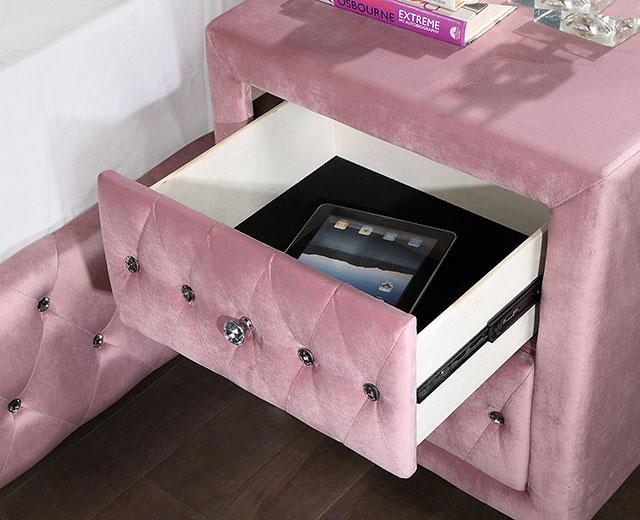 ZOHAR Night Stand, Pink - My Sweet Home Furniture (Queens, NY)