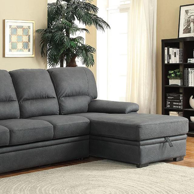 ALCESTER Brown & Gray Sectional w/ Sleeper, Ash - My Sweet Home Furniture (Queens, NY)