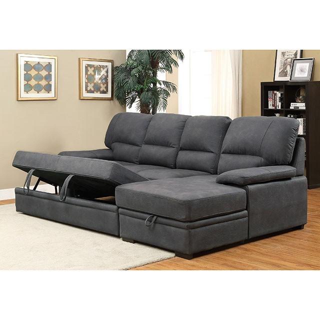 ALCESTER Brown & Gray Sectional w/ Sleeper, Ash - My Sweet Home Furniture (Queens, NY)