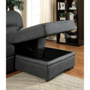 ALCESTER Brown & Gray Sectional w/ Sleeper, Ash