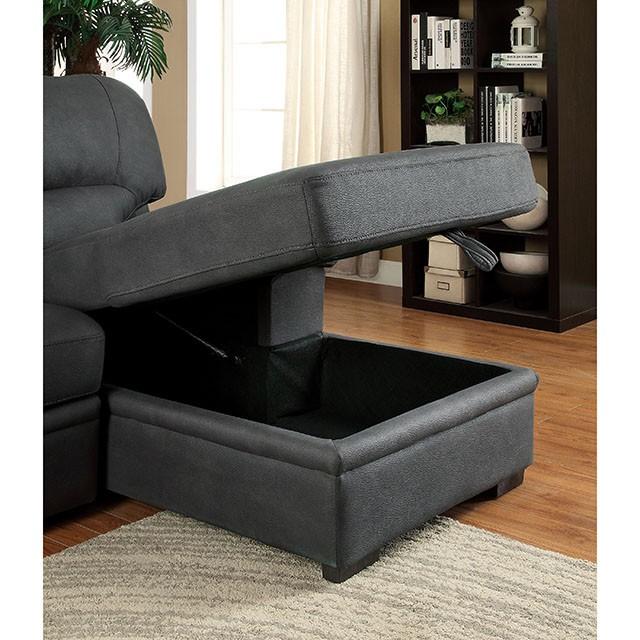 ALCESTER Brown & Gray Sectional w/ Sleeper, Ash - My Sweet Home Furniture (Queens, NY)