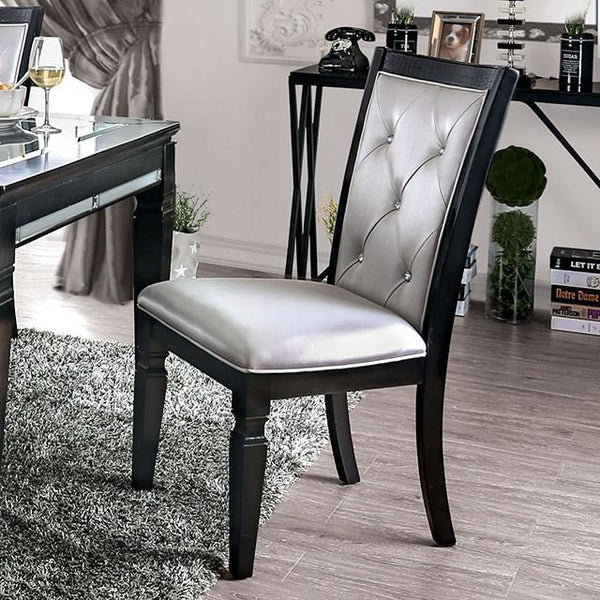 Alena Black/Silver Side Chair (2/CTN) - My Sweet Home Furniture (Queens, NY)
