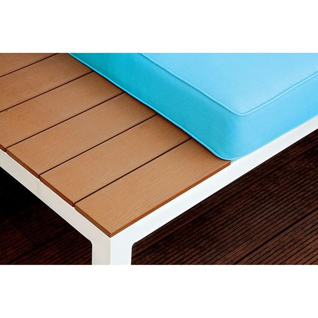 WINONA White/Oak/Blue Patio Sectional w/ Table - My Sweet Home Furniture (Queens, NY)