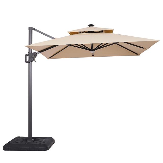 Xico 8 Ft Square Umbrella w/ Double Top w/ LED Light + 37" Large Base - My Sweet Home Furniture (Queens, NY)