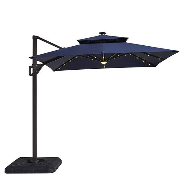 Xico 8 Ft Square Umbrella w/ Double Top w/ LED Light + 37" Large Base - My Sweet Home Furniture (Queens, NY)