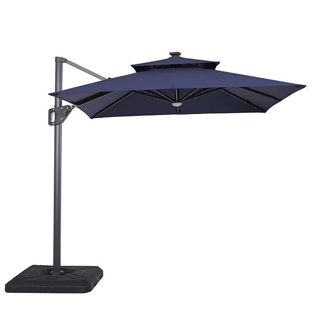 Xico 8 Ft Square Umbrella w/ Double Top w/ LED Light + 37" Large Base - My Sweet Home Furniture (Queens, NY)